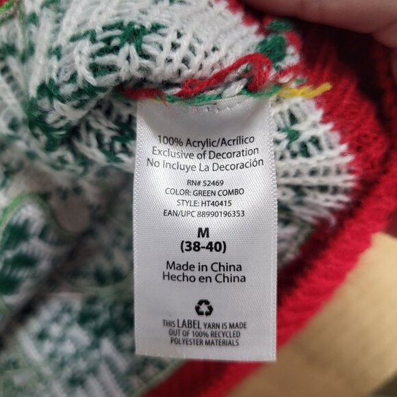 Ugly Christmas Sweater Adult SZ Medium Holiday Time Dinosaur T-Rex Funny - Picture 10 of 10